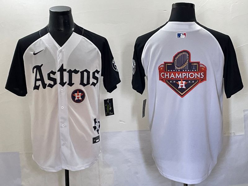 Men 2025 Houston Astros Blank White Black Five generations Joint Name Nike MLB Jersey style 27